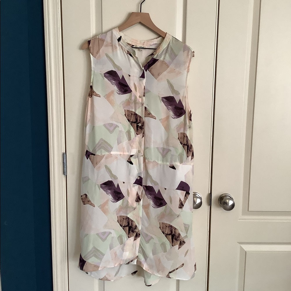 Aritzia Wilfred Silk Beauzelle Button Down Dress Tunic Large